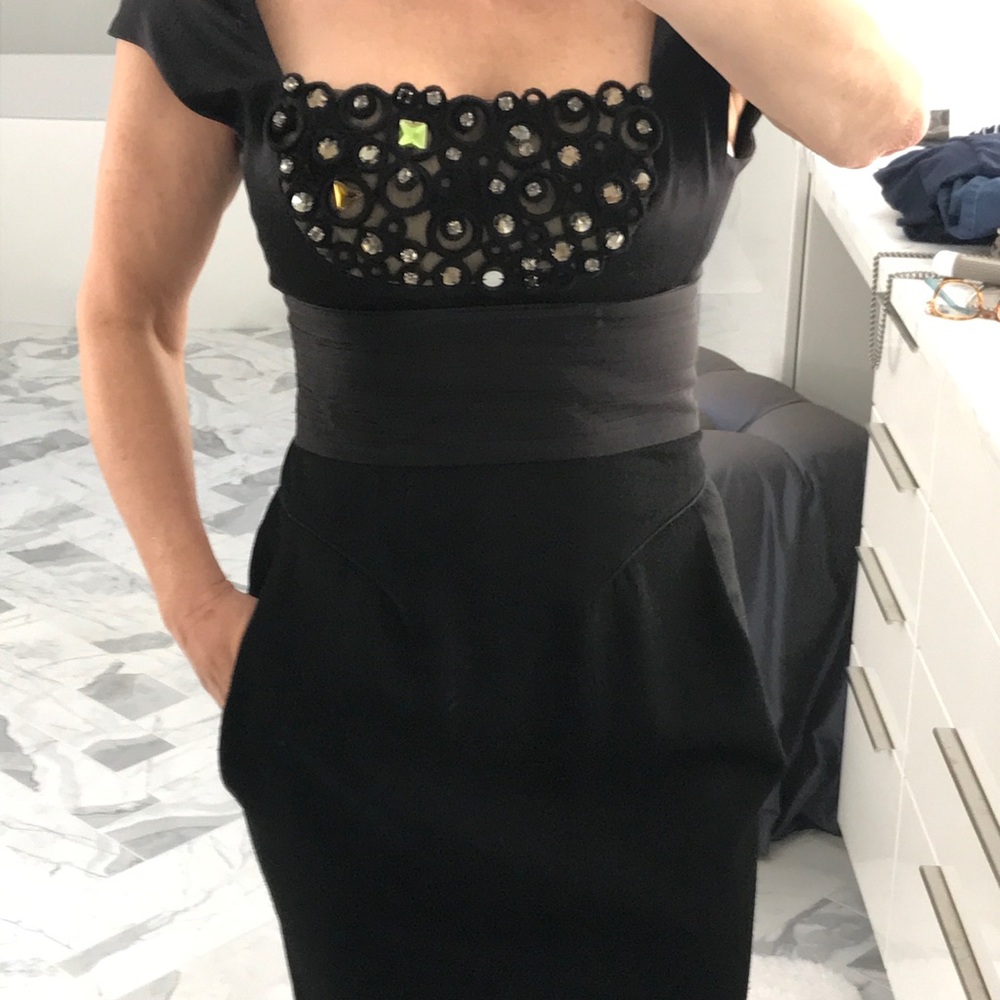 Malandrino black cocktail mini-dress